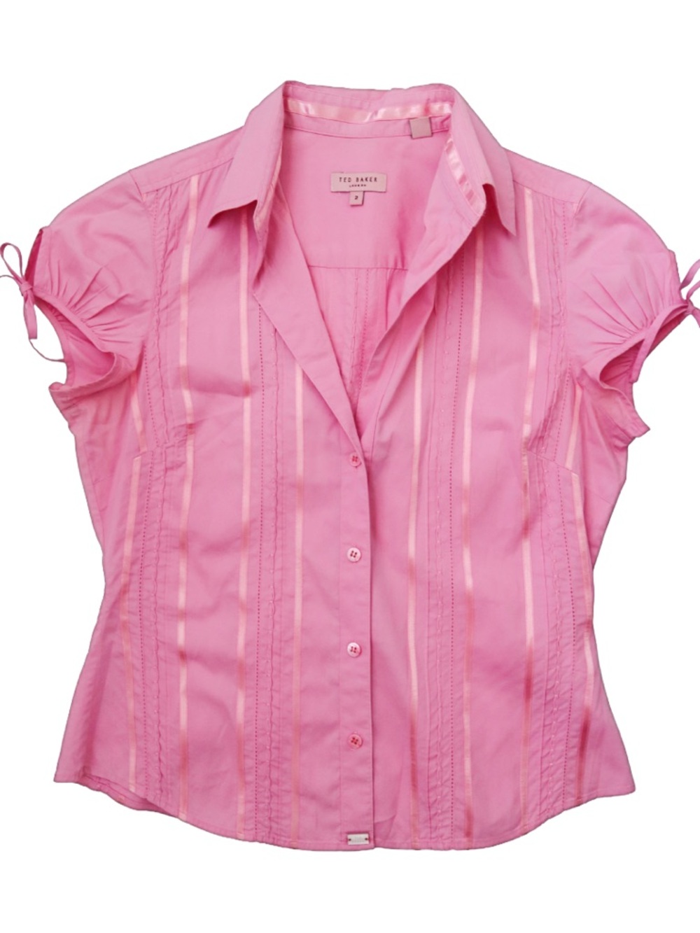 Ted Baker Pink Button-Up Short Sleeved Top